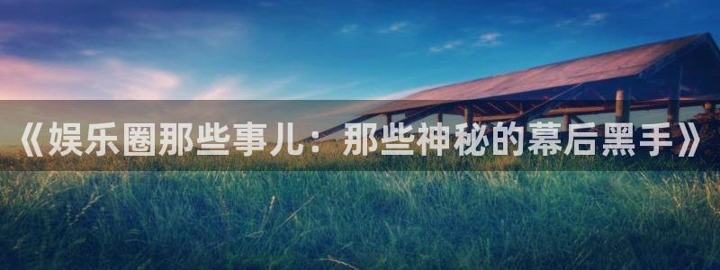 美狮贵宾会会员登录：《娱乐圈那些事儿：那些神秘的幕后黑手》